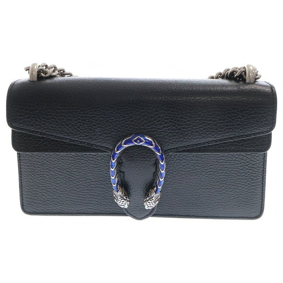 Gucci Dionysus Chain Shoulder Bag Black Leather - Picture 1 of 5